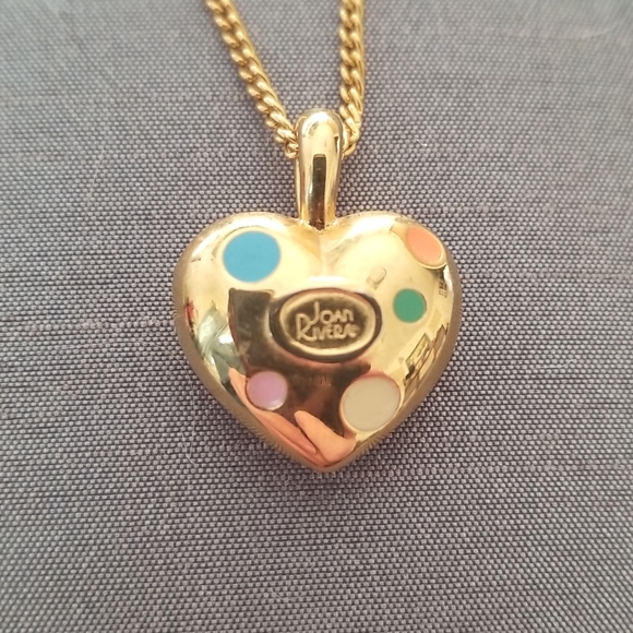 Joan Rivers Jewelry - Joan Rivers vintage 1990's gold-tone puffy polka dot heart